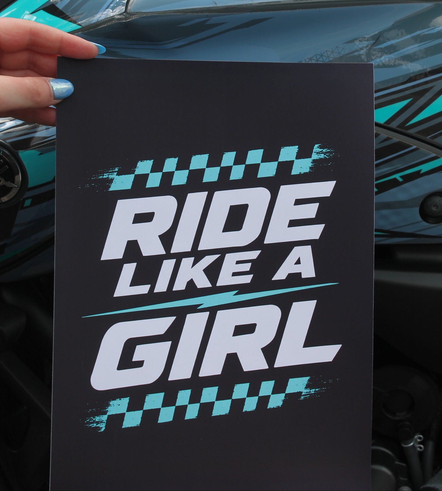 Ride Like a Girl - (Teal) Print