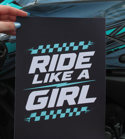 Ride Like a Girl - (Teal) Print
