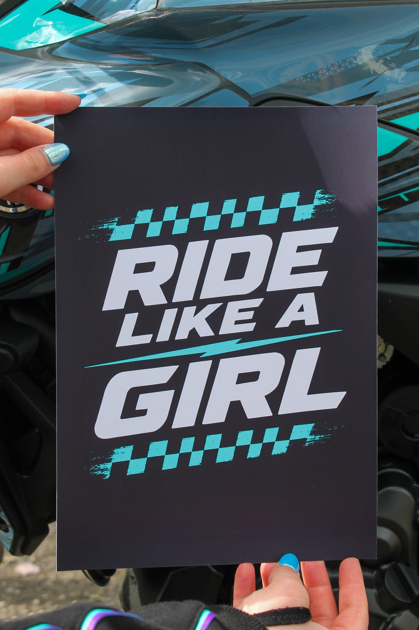 Ride Like a Girl - (Teal) Print