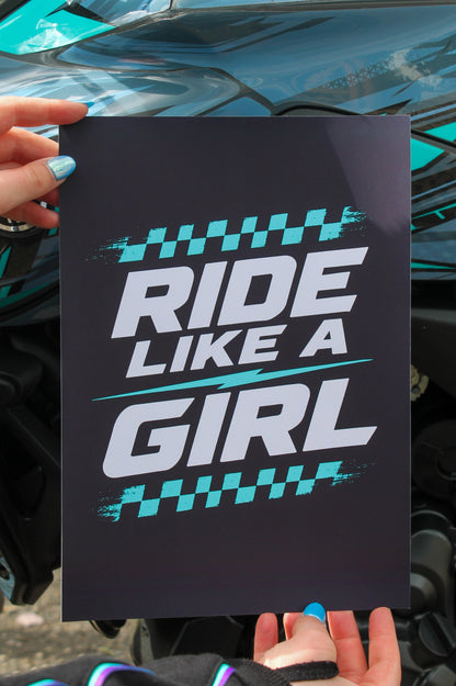 Ride Like a Girl - (Teal) Print