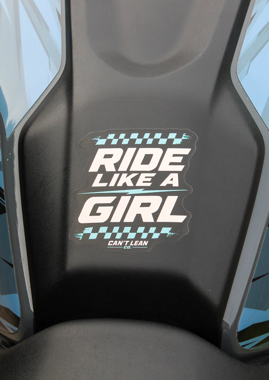 Ride Like a Girl - (Teal) Waterproof Sticker