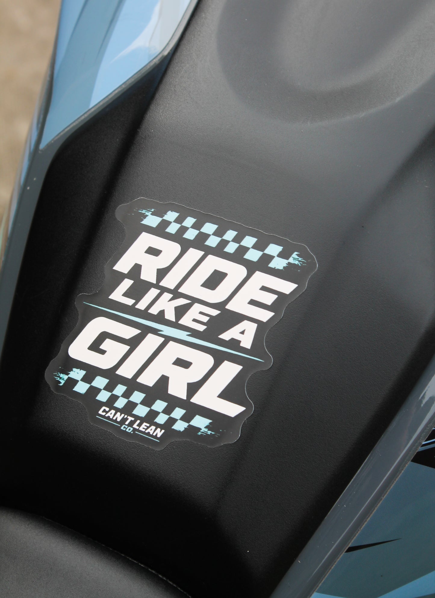 Ride Like a Girl - (Teal) Waterproof Sticker